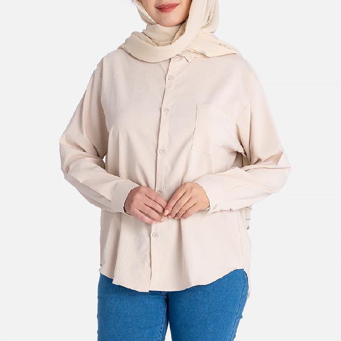 

Женская рубашка свободного кроя с длинными рукавами и лацканами, с разноцветным принтом, издание для Юго-Восточной Азии Medium хаки