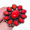 Natural Red Coral Gemstone 925 Sterling Silver Jewelry Ring Size 8.5 AR-18242