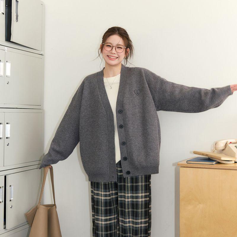

Zhang Ren Slightly Oversized Girls High Waist Denim Knitting Cardigan Gray Cardigan(In Stock) 3XL