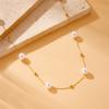 DIEYURO 316L Stainless Steel Round Pearl Simplicity Necklace Bracelet For Women New Trend Golden Non-fading Jewelry Set
