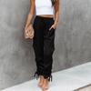 Ladies  Elastic Waist Pocket Trousers Casual Pants Loose Women Trousers