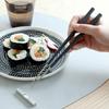 Cutipol KUBE Chopsticks + Chopstick Rest Set Black Silver KU39 22cm Chopsticks 6cm Chopstick Rest Stainless Steel Resin