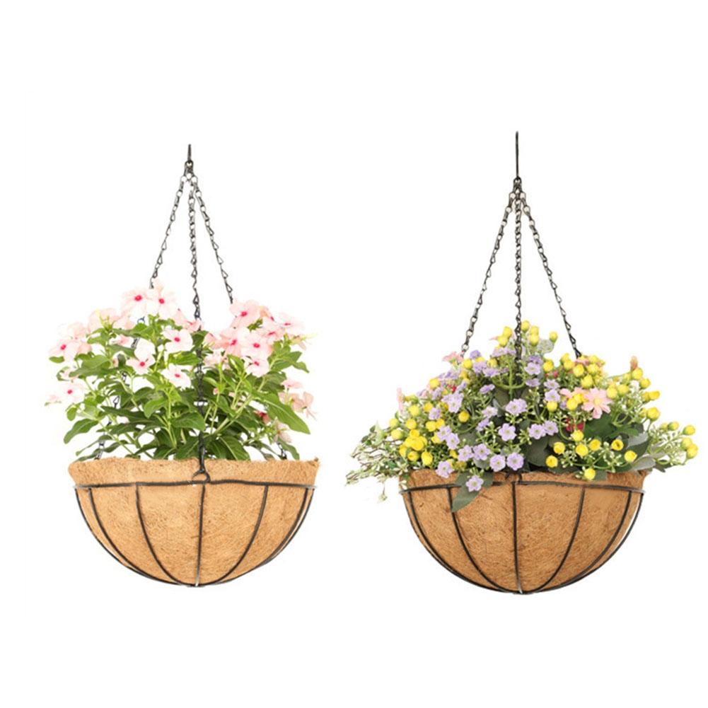 Ornamente de felinare cu lanț suspendat din fier, coșuri cu plante