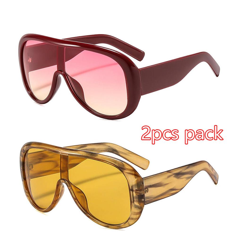 2026 Oversized One-Piece Aviator Sunglasses for Women Integrated Lens Sun Glasses Unisex Retro Shades UV400 Protection Eyewear