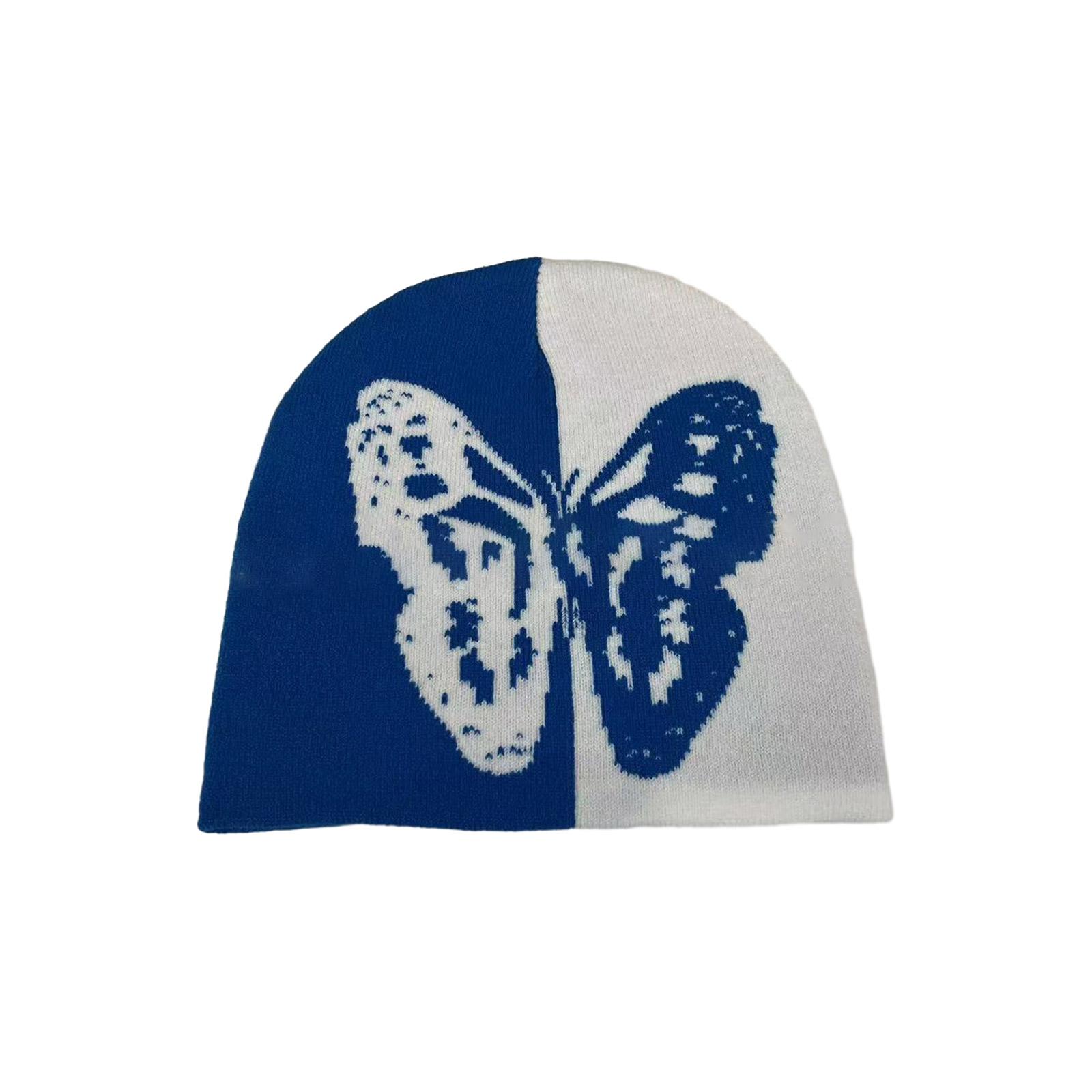 

Knitted Beanie Hat for Students Adult Windproof Foldable Winter Hat Handmade Butterfly Pattern Keep Warm Cycling Hat 3