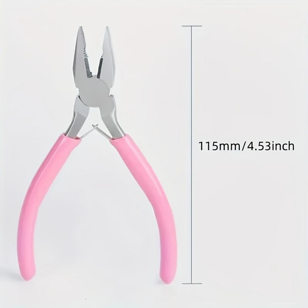 9pcs mini jewelry pliers, round curved needle tips, DIY tool kit suitable for jewelry production and repair, top cutting pliers, round mouth pliers,