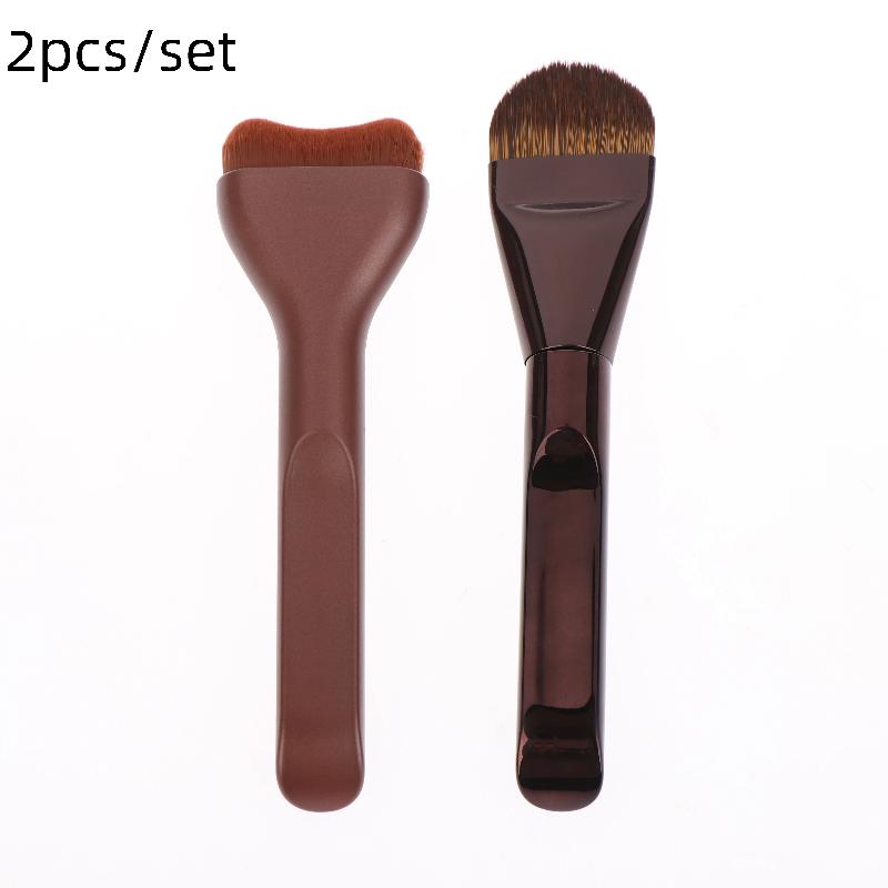 Ultra-thin Wide Tongue-shaped Foundation Brush With Seamless Concealing Small Pillow Flat Head Soft Bristle Makeup Tool