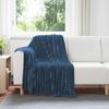 Throw Blanket Navy Blue 150 x 130 cm Fleece