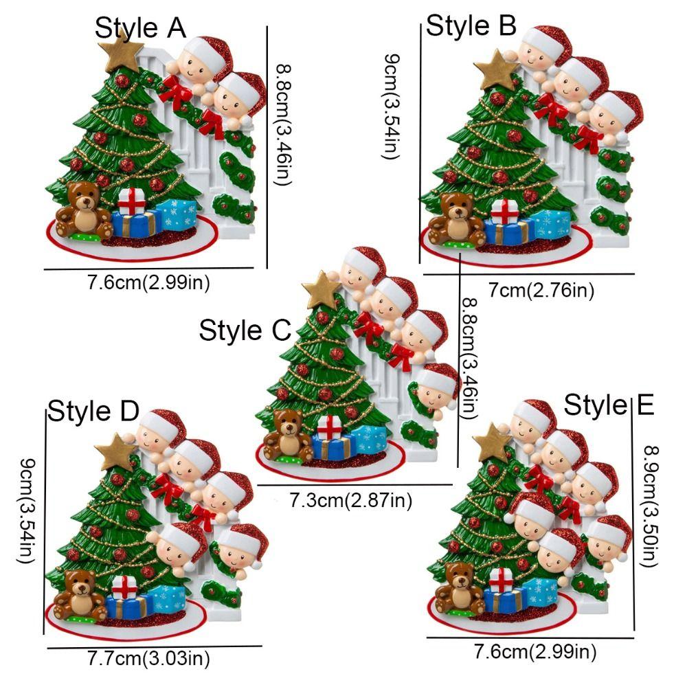 Resin Family Christmas Ornament Decorative DIY Name Pendants Christmas Tree Ornaments  Christmas