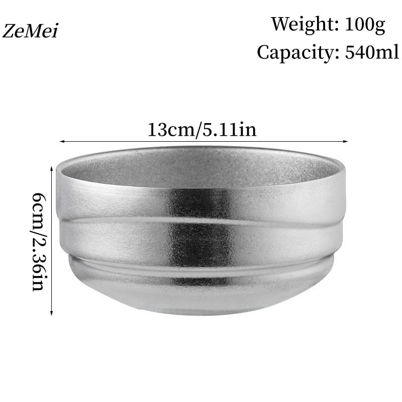 

1Pcs Pure Titanium Double-Layer Salad Bowl,Outdoor Heat-Resistant Home Rice Bowl Food Tableware,13 cmInsulated Plate Kitchenware 13cm світло-сірого кольору