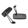 SZYUMO Motorcycle Rearview Universal Wide with Easy White Glass Mirrors, Set, Angle, Black, 8mm/10mm Screws, Installation,