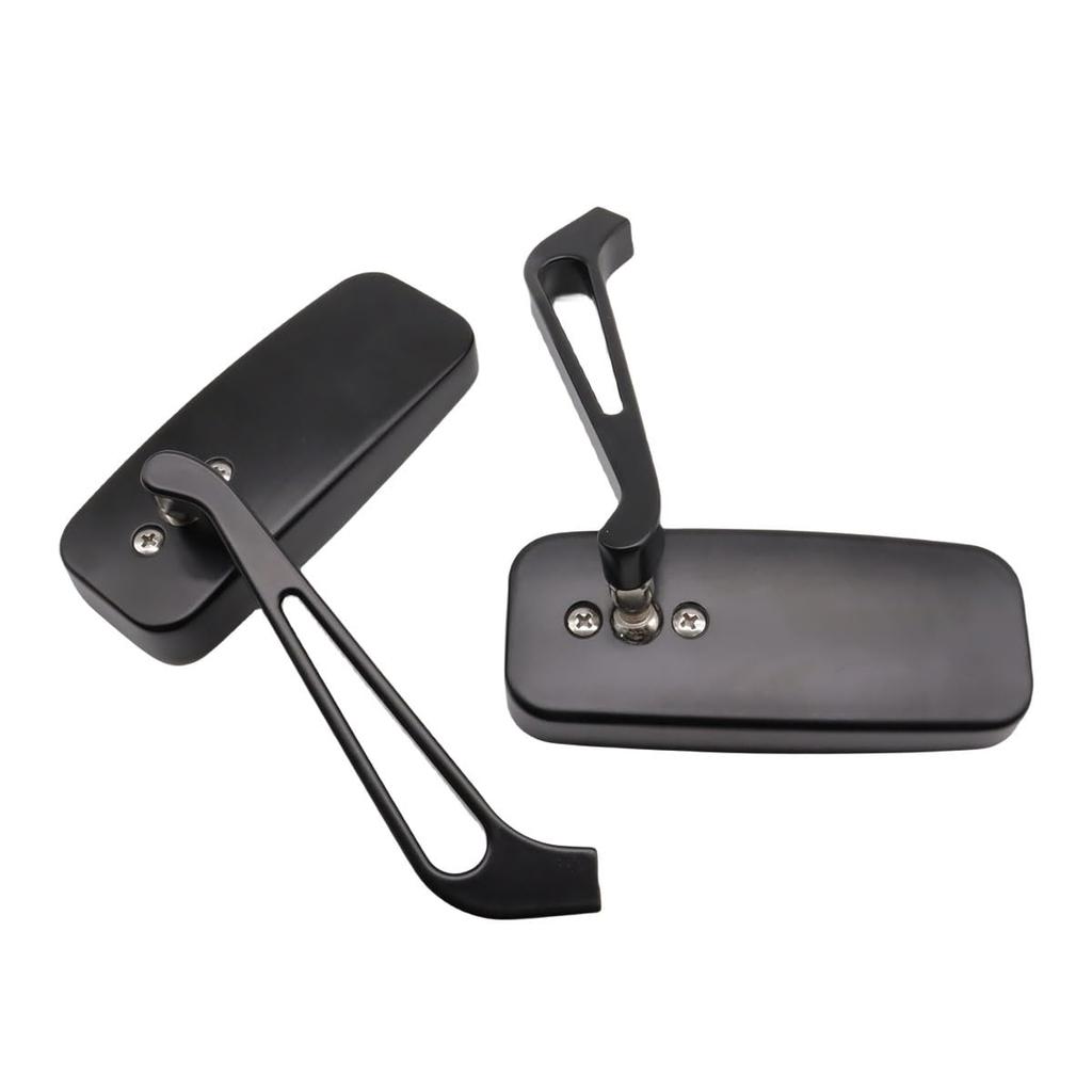 SZYUMO Motorcycle Rearview Universal Wide with Easy White Glass Mirrors, Set, Angle, Black, 8mm/10mm Screws, Installation,