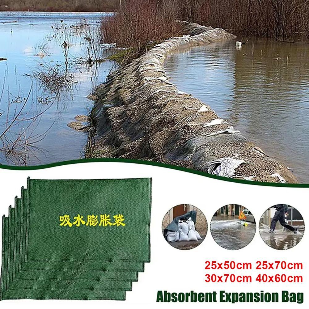 1Pcs New Reusable Water Absorbent Sandbag Canvas 25x50cm 40x60cm Flood Barrier Bag Green Dam Bags For Home Garage Door Basement