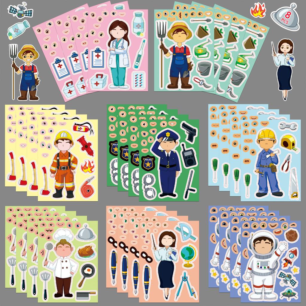 Original Professional Face-changing Children's Baby Puzzle Puzzle Set Sticker