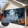 One Large Halloween Garage Door Decoration - Ghosts, Pumpkin Lanterns, Bats and the Moonzyc