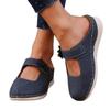 Women Casual Slip On Sandals Breathable Cutout Design Comfortable Flat Shoes with Adjustable Strap and Decorative Flower Accent