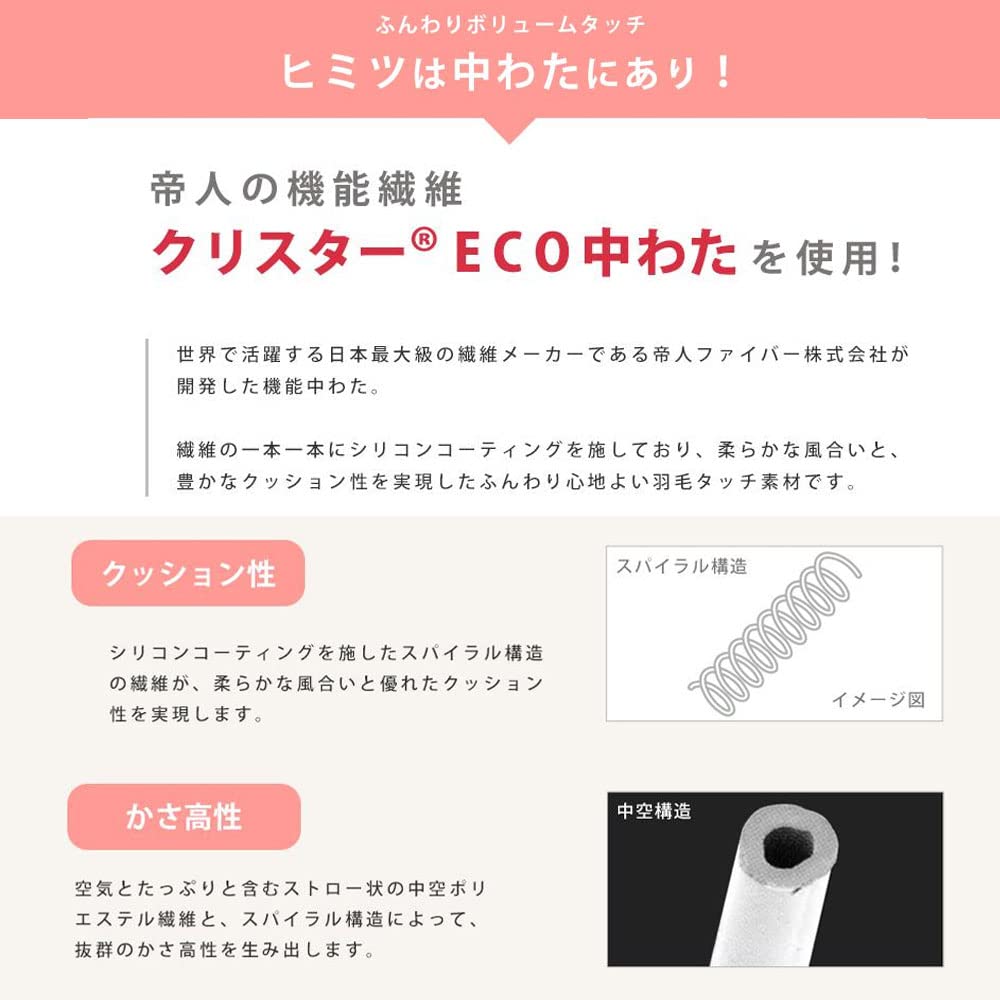 Washable, Concave Pillow, 43 X 63 Cm, Made In Japan, Provides Head Support, Uses 400g of Teijin's Crystal (Crysta) Cotton, and Is Washable and White.