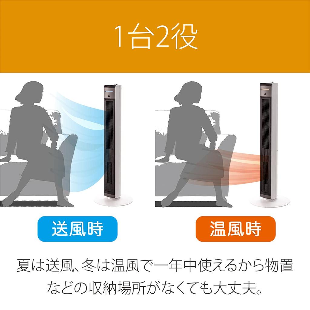 Koizumi Fanitec Electric Tower Hot Air Warm 2 In Human 4 Air Flow Automatic White Fan, Fan, & Cool, Slim, Blower, Air, 1, Sensor, Levels, Oscillation,