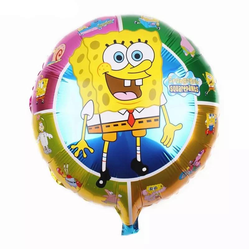 Sponge-Bob Birthday Party Decoration For Kids Toy Aluminum Foil Latex Balloon Cartoon Tableware Event Supplies Banner Backdrops