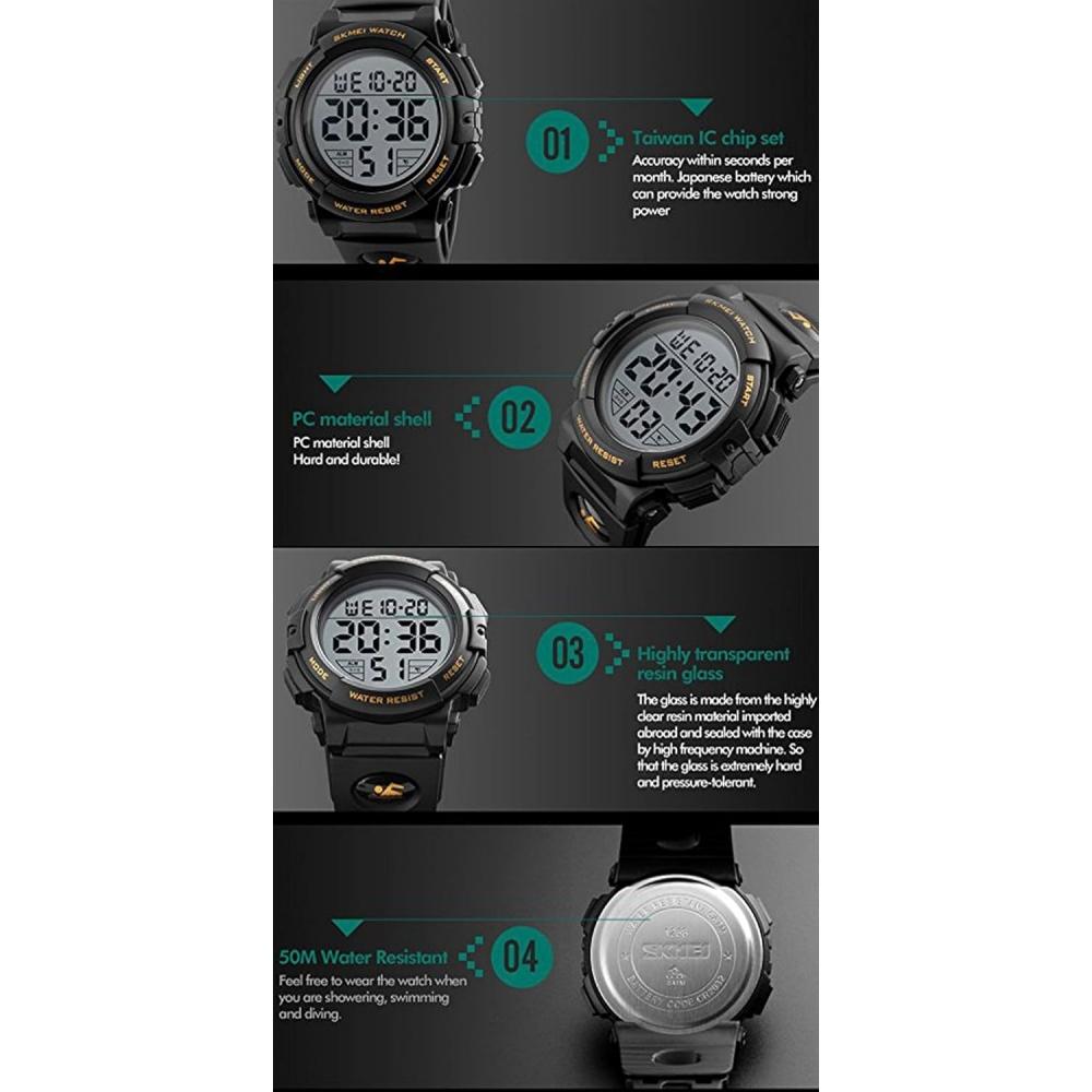 Iinoude Waterproof Digital WriStWatch Men S SportS Watch Alarm StopWatch Feature