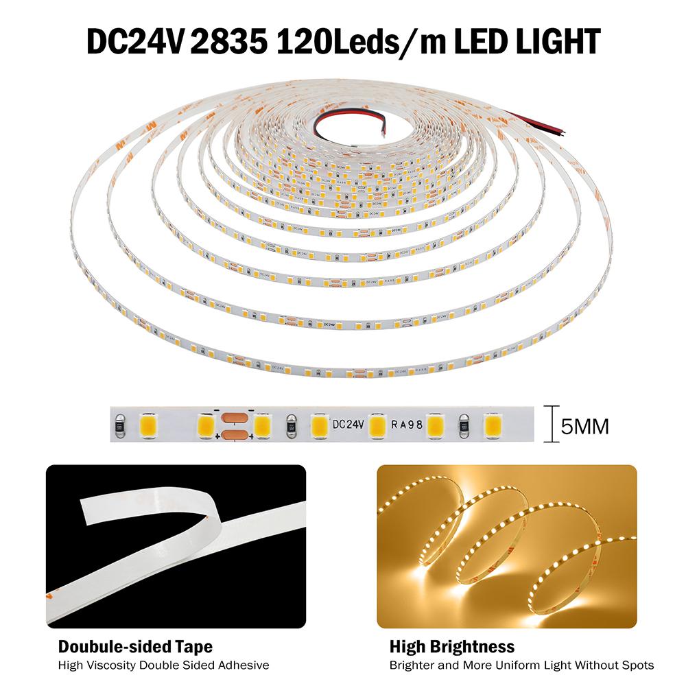 240EDs/M 5M 10M LED Strip Light 24V RA98 2700K 3500K 4000K 5000K 6000K Flex Tape Bright 5MM 8MM 10MM PCB 120LED Home Lighting