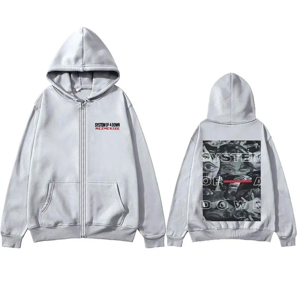 Rock Band System of A Down Mezmerize Grafik Reißverschluss Hoodie Herren 90er Alternative Metal Reißverschluss Kapuzenpullover Herren Übergroß Reißverschluss Jacke