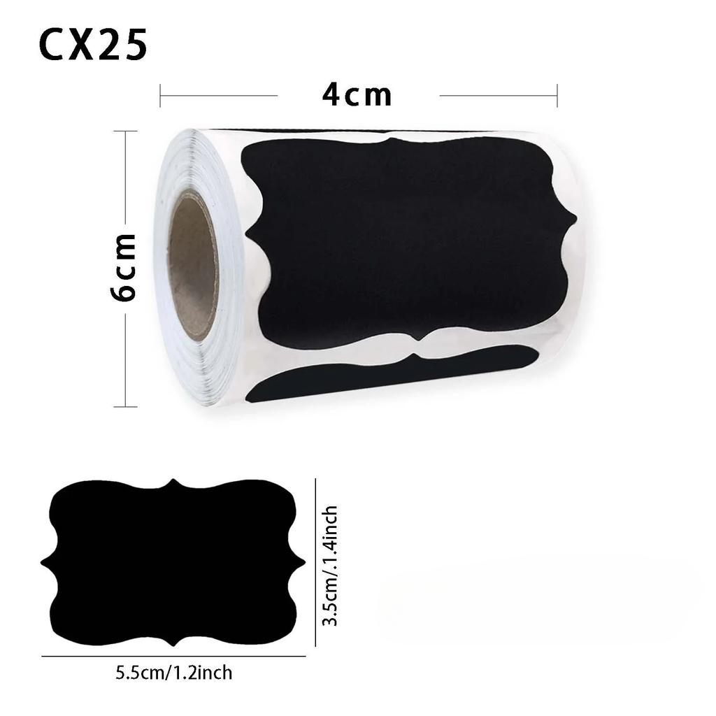 120Pcs/Roll 3 Styles Removable Blackboard Stickers Waterproof Chalkboard Labels 1.4*2.2in for Home & Kitchen