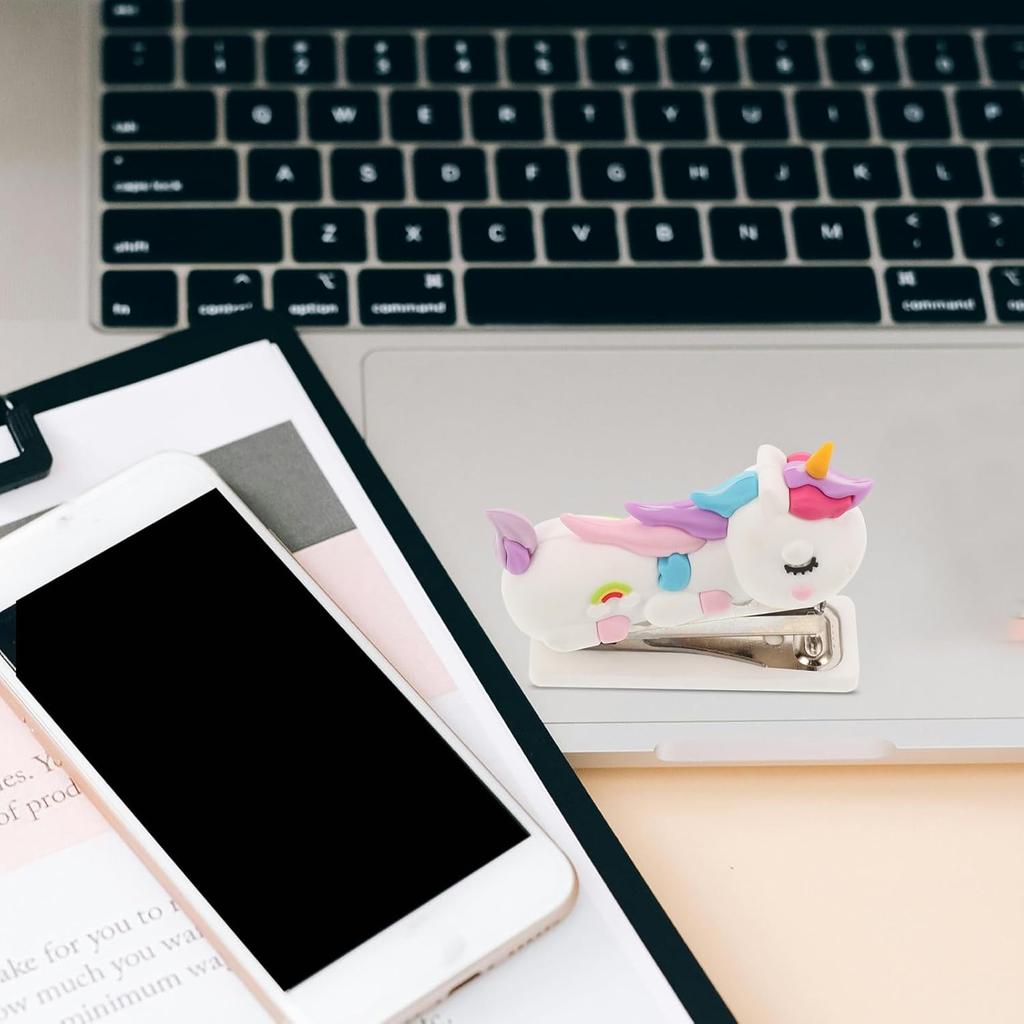 Cute Stapler, Mini Handheld Animal Stapler, Desktop Stitcher Portable Silicone Art Figurine Statue Handy Staplers for Home Office School Students