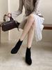 2025 Autumn and Winter New Square Head Thick Heel Short Heel Suede Temperament French Fashion Sexy Beautiful Women Short Boots