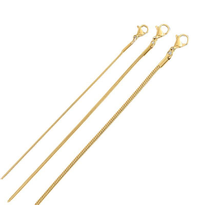 Korean Minimalist Versatile Snake Bone Chain Necklace - Cold Style Stainless Steel Jewelry