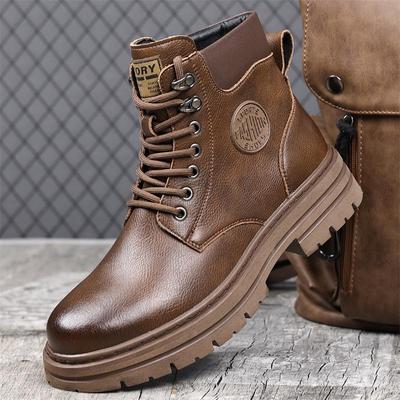 Men's Martin Boots - Plus Velvet Warmth, Autumn/Winter Casual British Work Boots