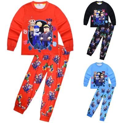 Long-Sleeved Boys' Set Roblox Printed Medium And Older Children'S Loungewear Set Long-Sleeved Two-Piece Set 81108