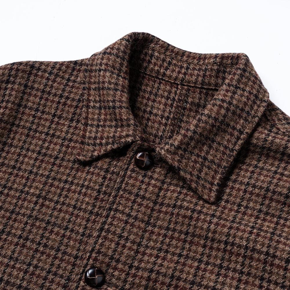 Edwardmax French Work Jacket Tweed 100% Wool Check