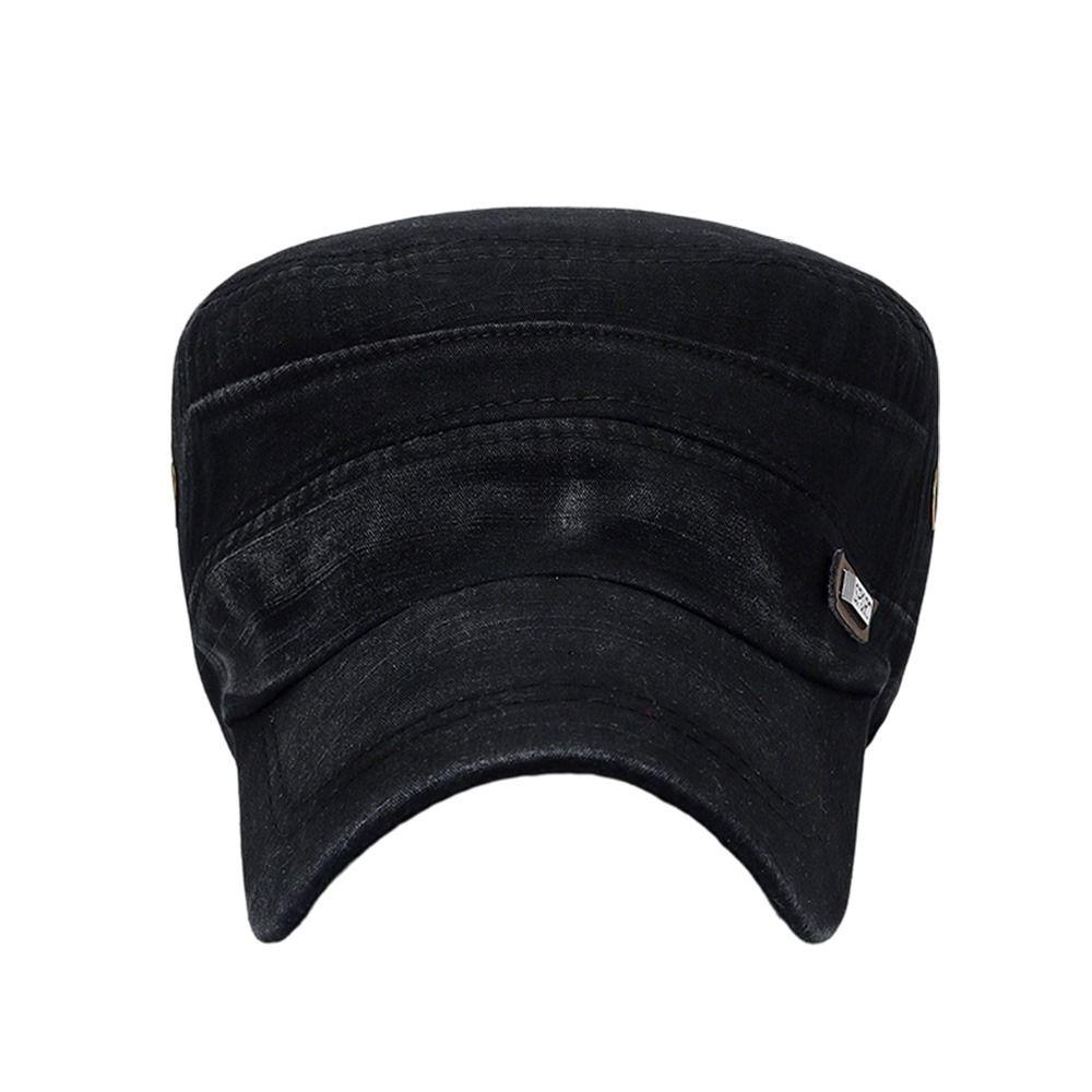 Fashion Anti-UV Fishing Hat Cotton Retro Baseball Cap Casual Outdoor Sunscreen Flat Top Hat Men Women