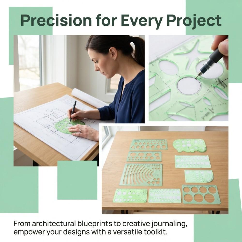 6 Sets Architecture Draft Template Rulers DIY Craft Template  General Drawing Creation