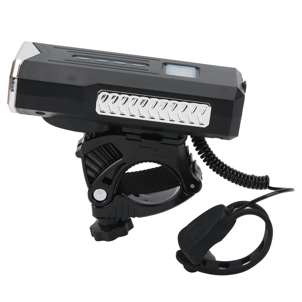 Fahrrad-Scheinwerfer USB-wiederaufladbar Nachtfahrten Wasserdicht Fahrrad-Frontlicht mit Hupe Schwarz