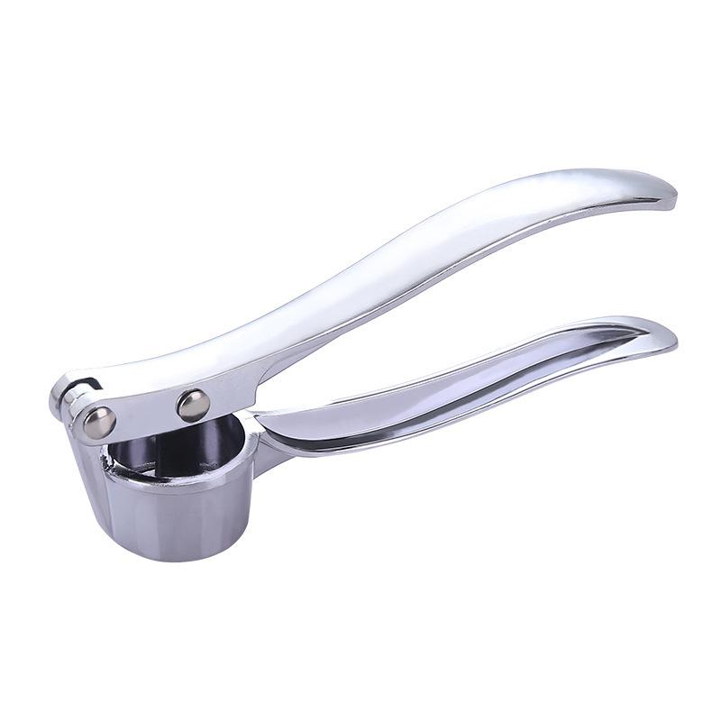 Extra-large garlic press, garlic masher, garlic clamp, multifunctional zinc alloy stainless steel manual pull-type garlic crusher Small size