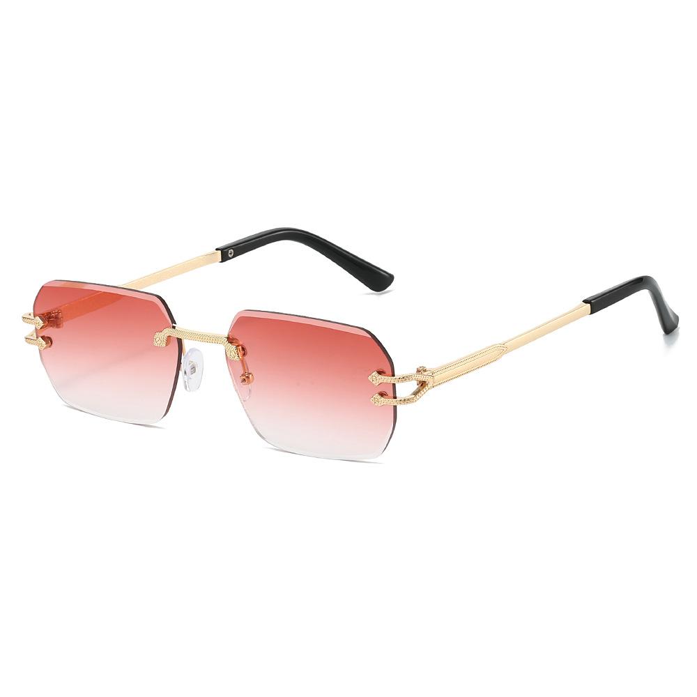 

JYL Rimless Rectangle Sunglasses UV400 Metal Ocean Lens Unisex / 3645 3645-C5 квасолі чорного кольору