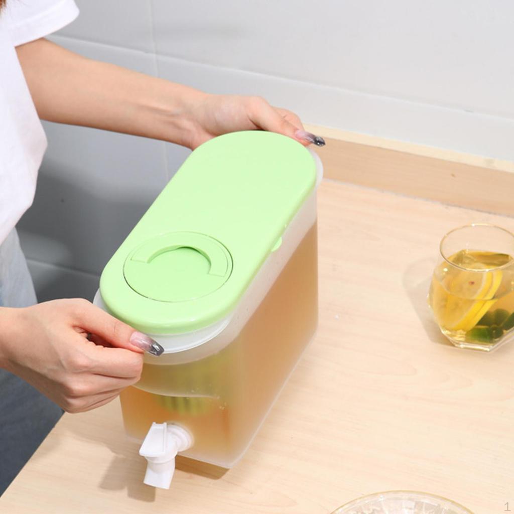 Brocca Acqua Grande 2L Con Coperchio Per Frigo - Caraffa In Plastica Alimentare Per Succhi E Tè Freddo