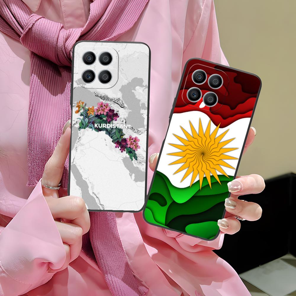 Kurdistan Flag Matte TPU Mobile Phone Case for Honor 90 80 70 60 50 30 20 10 9 8 7 Pro S SE Lite 5G Colorful Printing Cover