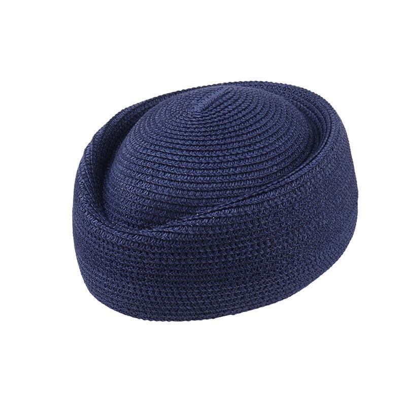 Simple solid color straw beret children spring and summer fashion casual painter bud hat stewardess hat shows small face