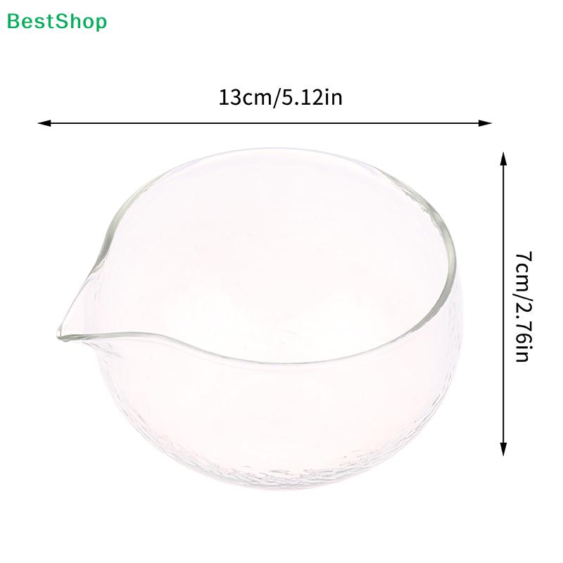 Japanese-Style Matcha Bowl | High Borosilicate Glass Bowl with Spout - Transparent Hammered Texture for Matcha Preparation