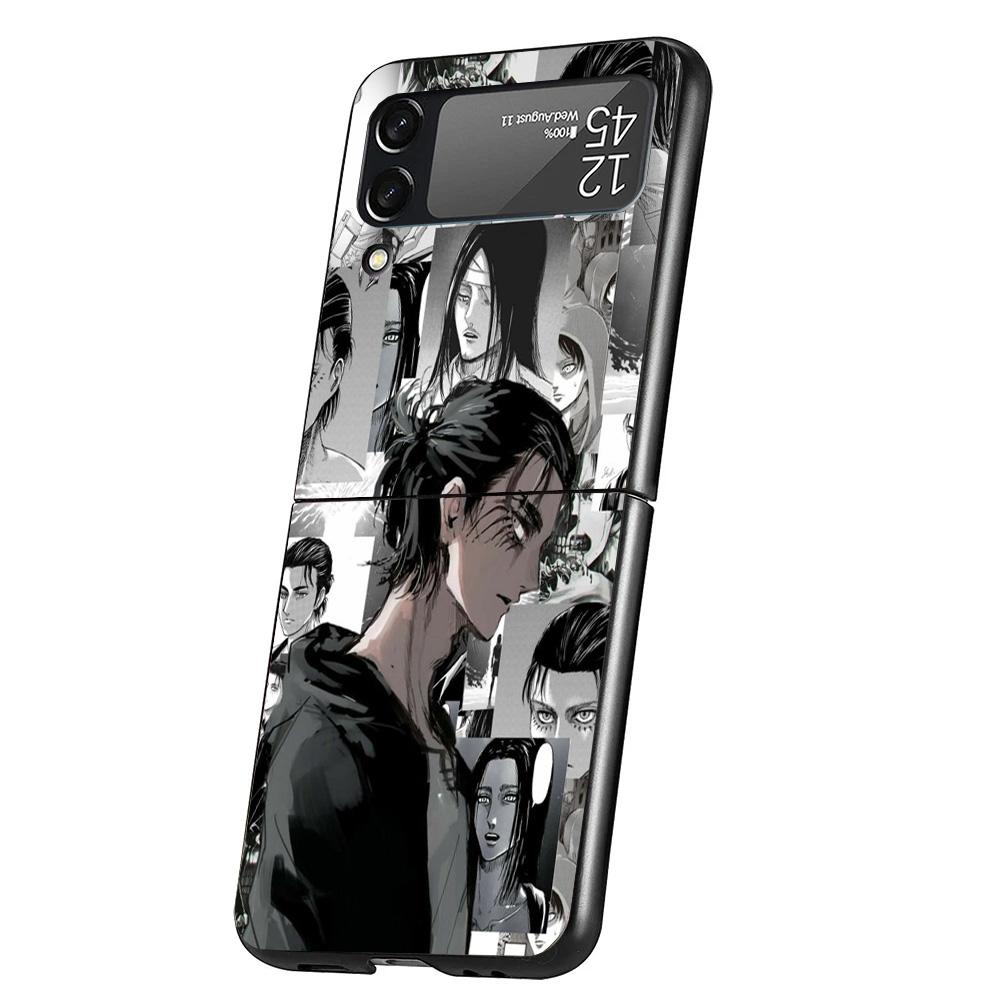 

Attack Anime Cover Phone Case For Samsung Galaxy Z Flip 7 6 5 4 3 5G Flip7 Flip6 Flip5 Flip4 Flip3 Black Fundas Shell Galaxy Z F Samsung Z Flip 6
