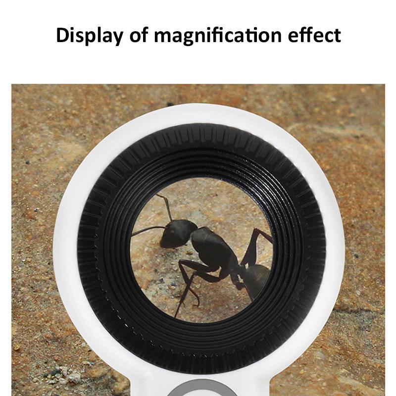 60x Handheld Rechargeable Magnifying Glass With 4led Auxiliary Lighting 4uv Lamp Illuminated Magnifier For Reading/repair