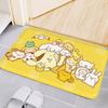Pom Pom Purin Sanrio Friends Doormat Cute Cartoon Animal Pattern Non-Slip Absorbent Floor Mat for Entryway Bedroom Home Decor