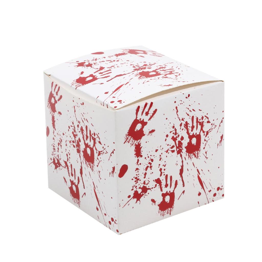 6pcs Festive Candy Snack Carton Environmentally Party Supplies Halloween Candy Boxes with Blood Hand Design for Kids Trick or Treat Party Favor
