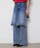Lense Rare Straight Skirt Denim Pants Blue