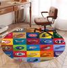 NBA Basketball Pattern Round Rug, Indoor/Outdoor Mat, for Picnic, Gameroom, Bedroom, Office, Living Room, Home Decor Carpet, Birthday Gift
