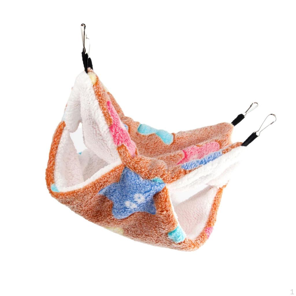 Hamster Hammock Hanging Sleeping Hide in Warm Soft Double Layer Toy House Nest for Small Pets