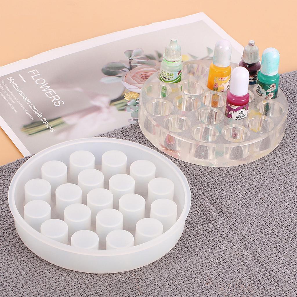 Silicone Resin Mold for DIY Crafting Round Shape Storage Organizer Mold Suitable for Lipstick Holder and Epoxy Casting Projects
